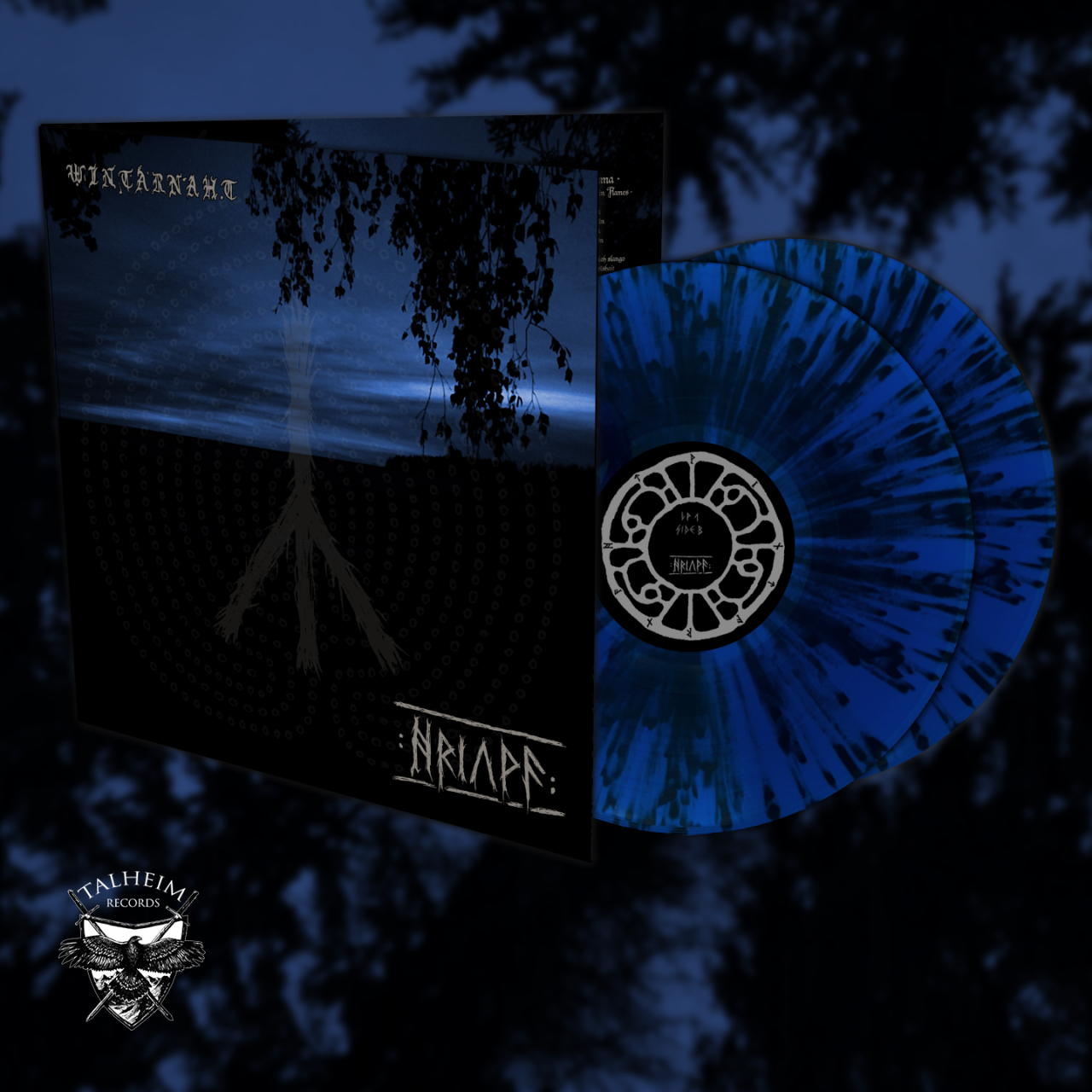 Wintarnaht - Hriuwa DLP Gatefold (Blau mit schwarzen Spritzer)