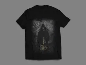 In Luna T-Shirt aus schwarzer Neutral Bio-Baumwolle – Vorderansicht mit dreifarbigem Siebdruck